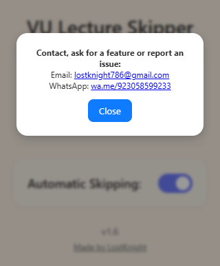 Popup Contact